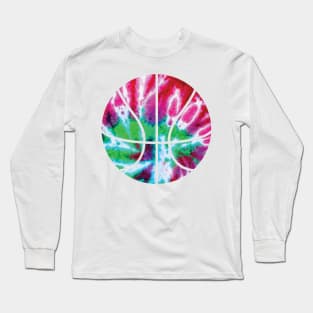 'Basketball Rainbow Tie Dye' Cool Hippie Peace Retro Gift Long Sleeve T-Shirt